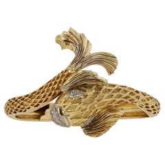 Vintage LALAoUNIS Designer 18k Gold Koi Fisch-Armreif, Vintage