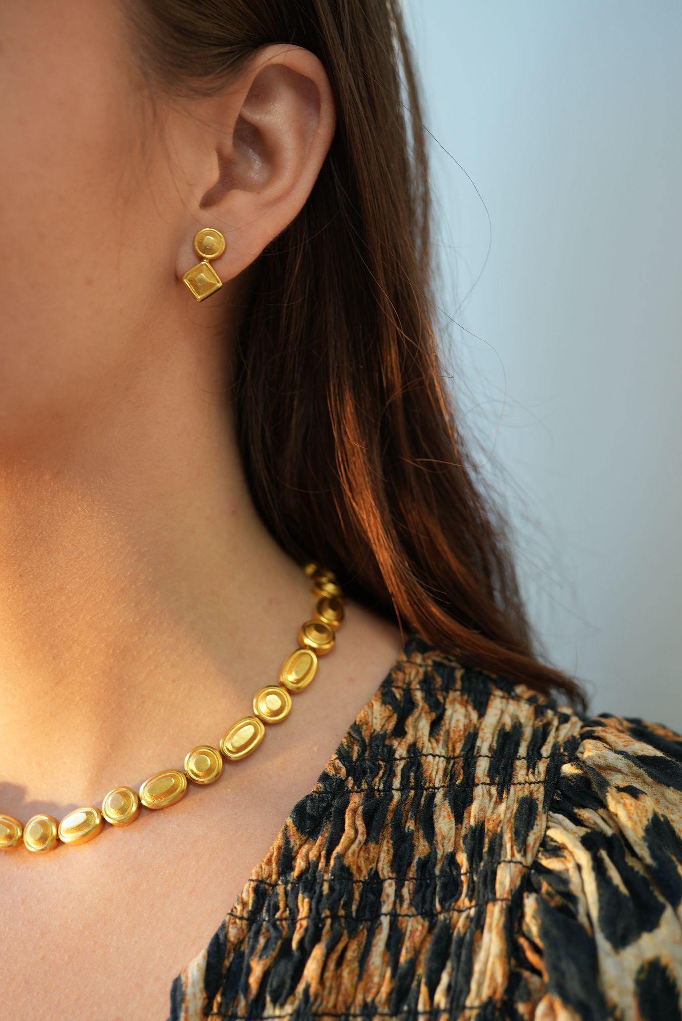 Conjunto vintage de collar y pendientes estilo griego Lalaounis en venta 3