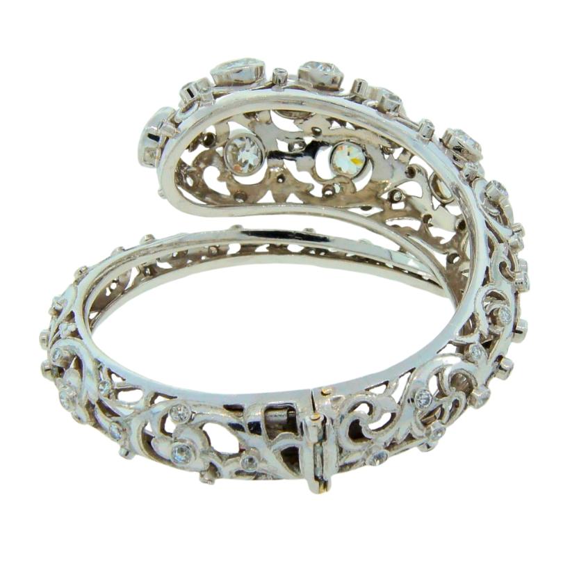 Vintage Lalaounis Schlangenarmband Platin Diamant 16 Karat Armreif im Angebot 5