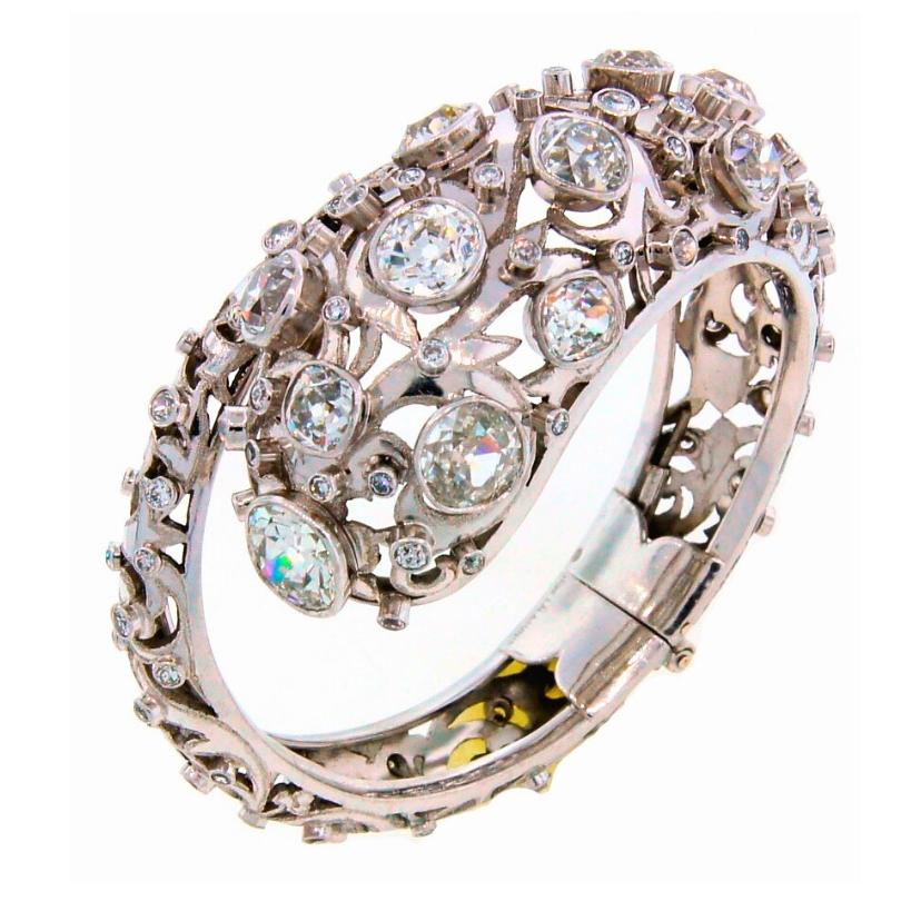 Vintage Lalaounis Schlangenarmband Platin Diamant 16 Karat Armreif im Angebot 7