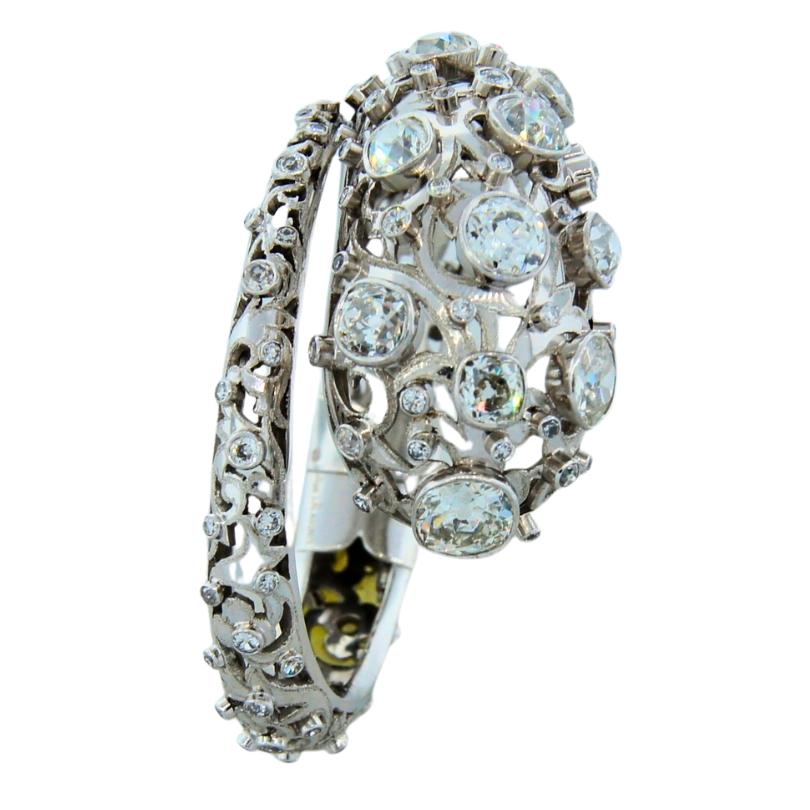 Vintage Lalaounis Schlangenarmband Platin Diamant 16 Karat Armreif im Angebot 8