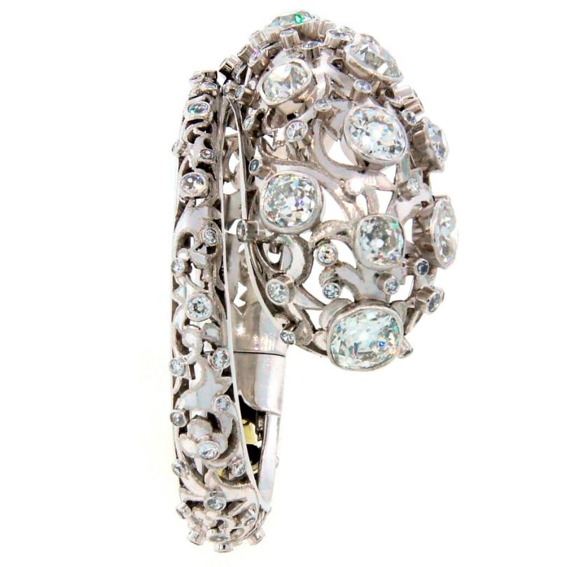 Vintage Lalaounis Schlangenarmband Platin Diamant 16 Karat Armreif im Angebot 3
