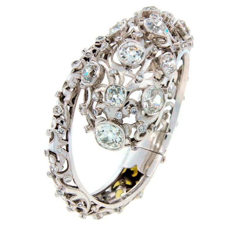 Vintage Lalaounis Schlangenarmband Platin Diamant 16 Karat Armreif im Angebot 4