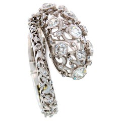 Vintage Lalaounis Snake Bracelet Platinum Diamond 16 carats Bangle