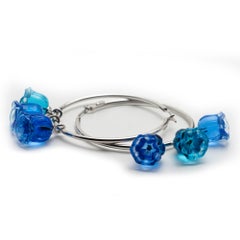 Pendientes vintage de cristal y plata de Lalique