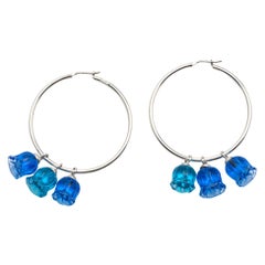 Vintage Lalique Crystal and Silver Earrings