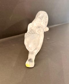 Vintage Lalique Crystal Panther Sculpture - French Art Glass Design