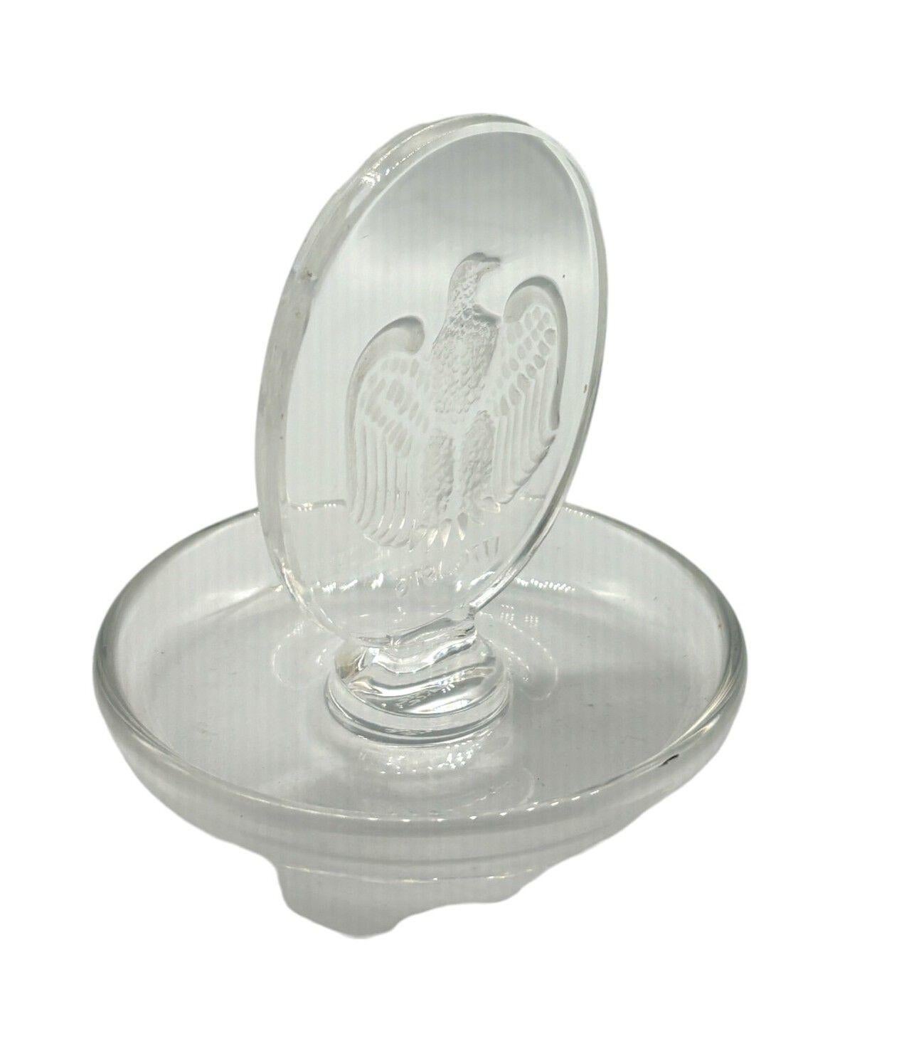 French Vintage Lalique Crystal Pin Ring Dish Tray For Sale
