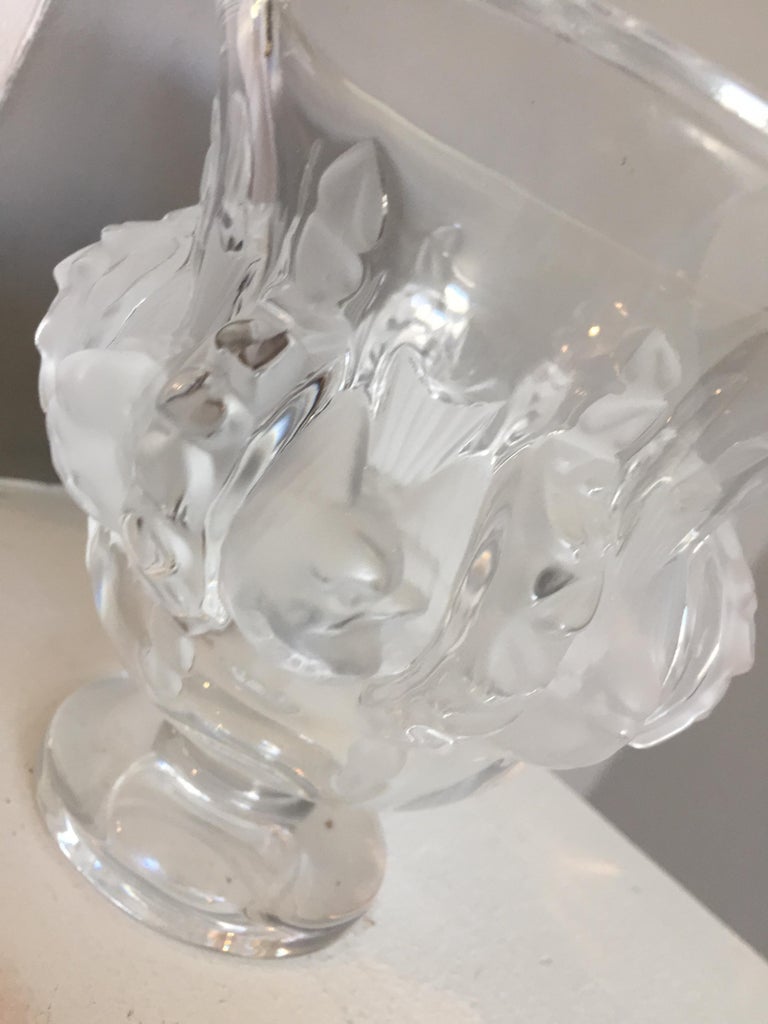 Vintage Lalique Crystal Vase Mother's Day Gift For Sale at 1stDibs