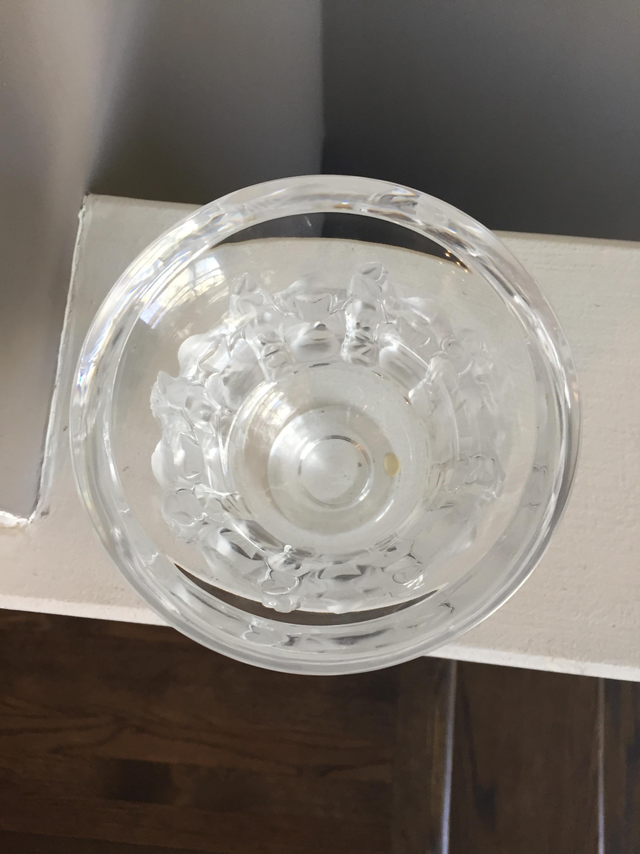 French Vintage Lalique Crystal Vase Mother's Day Gift  For Sale