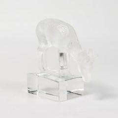 Vintage Lalique Daim Deer Glass Frosted Paperweight or Figurine