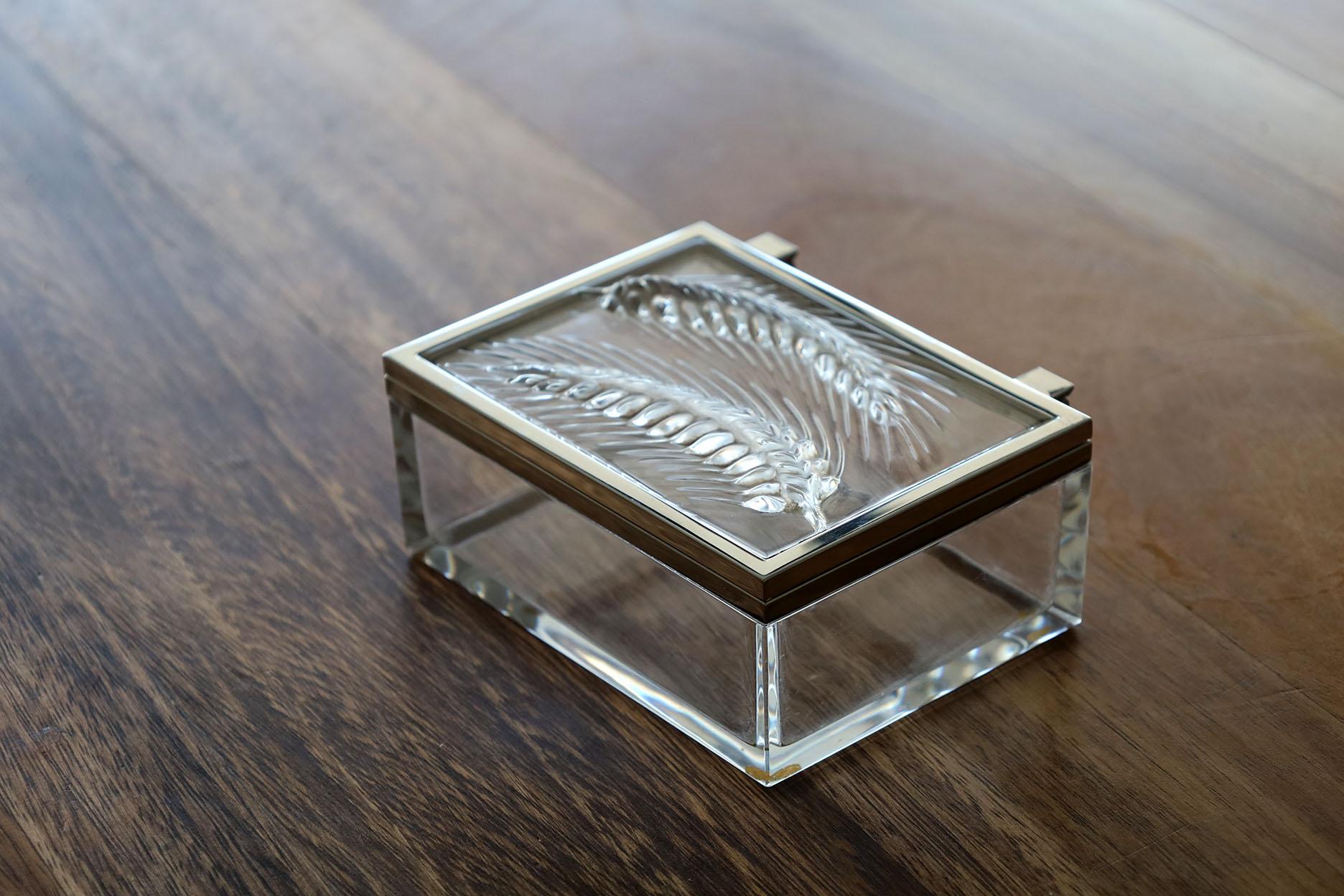 Cómoda/bombonera vintage Lalique France 'Epis' Trigo 2