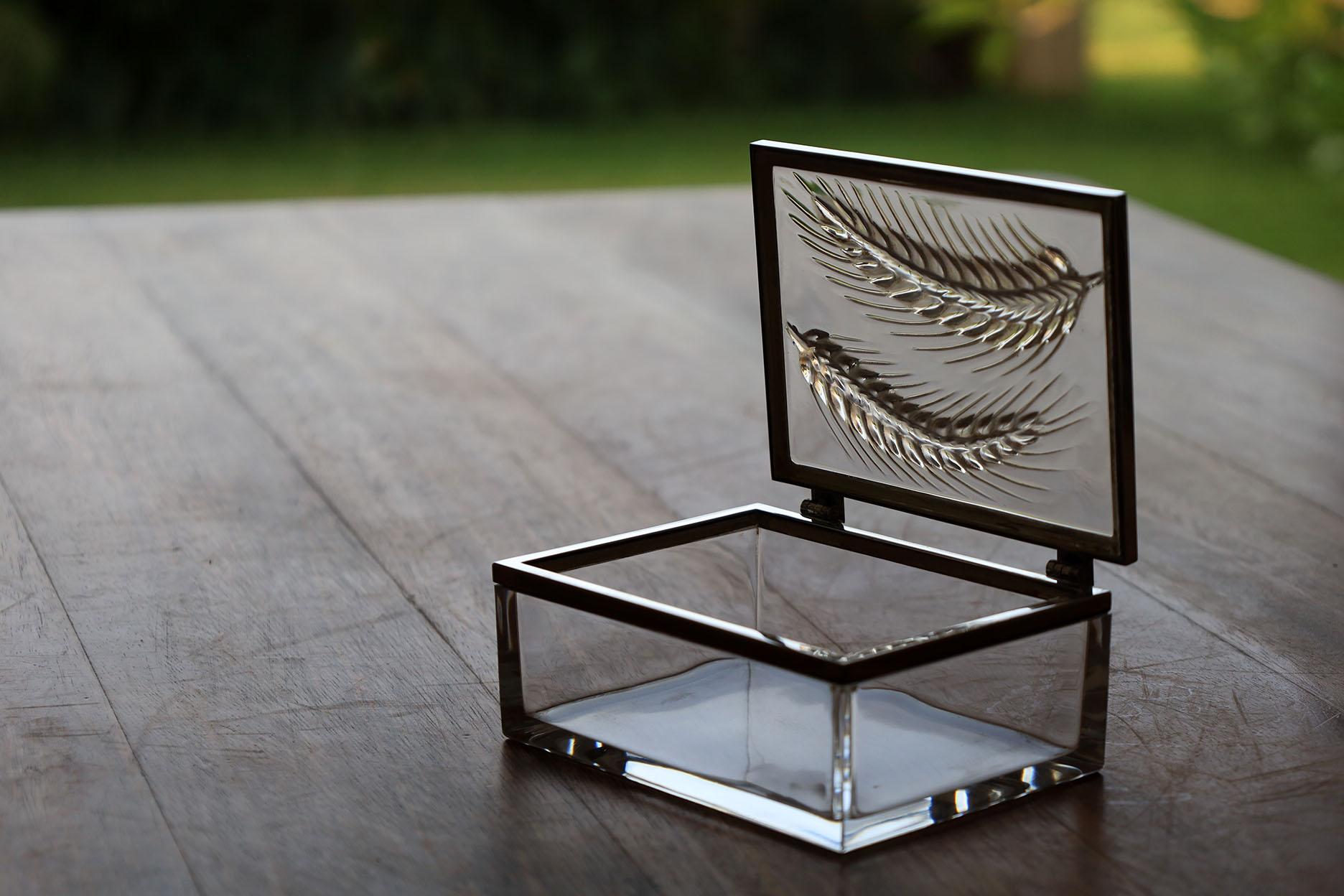 Vintage Lalique France 'Epis' Wheat Dresser/Trinket Box For Sale 5
