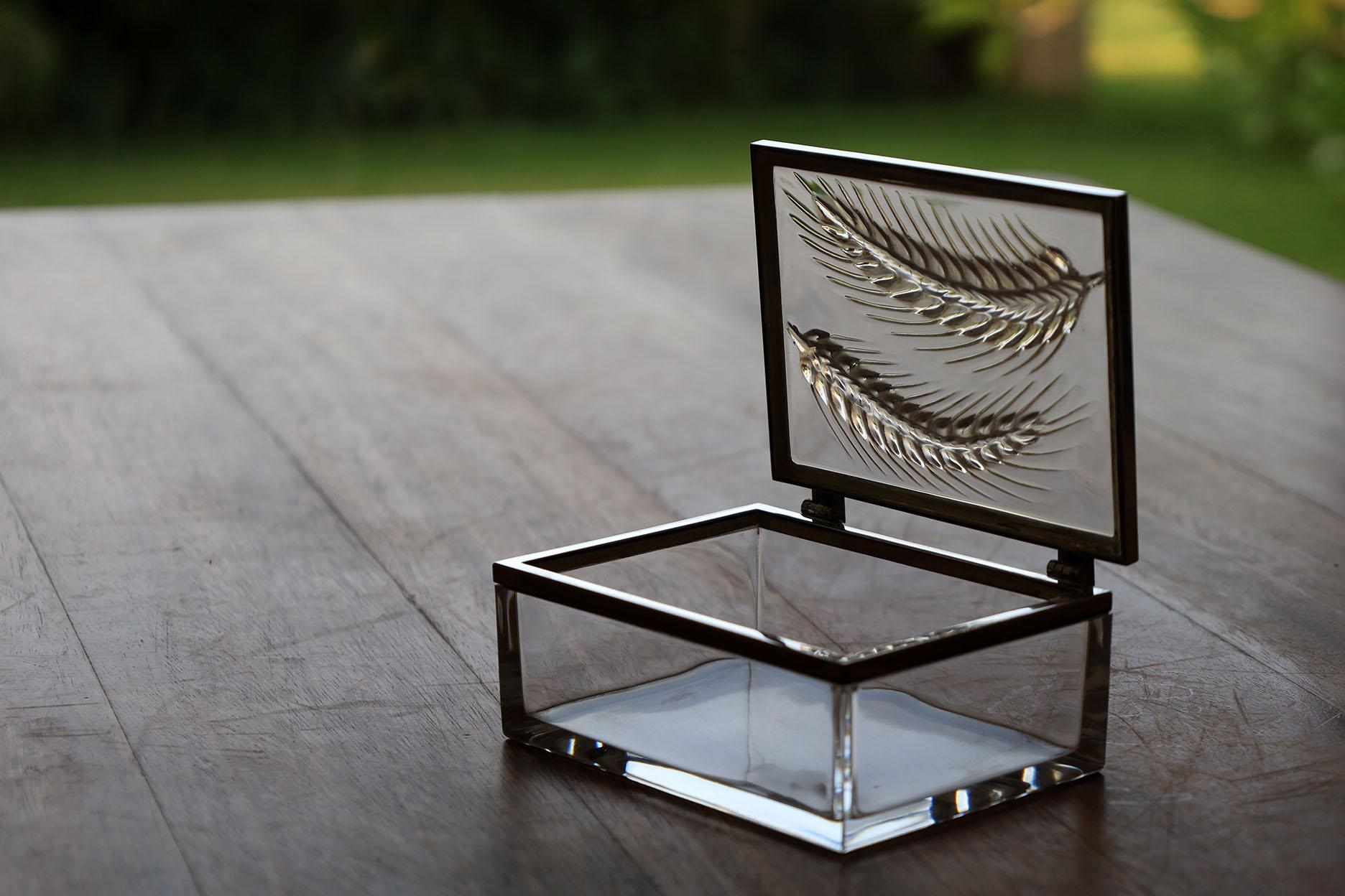 Cómoda/bombonera vintage Lalique France 'Epis' Trigo 5