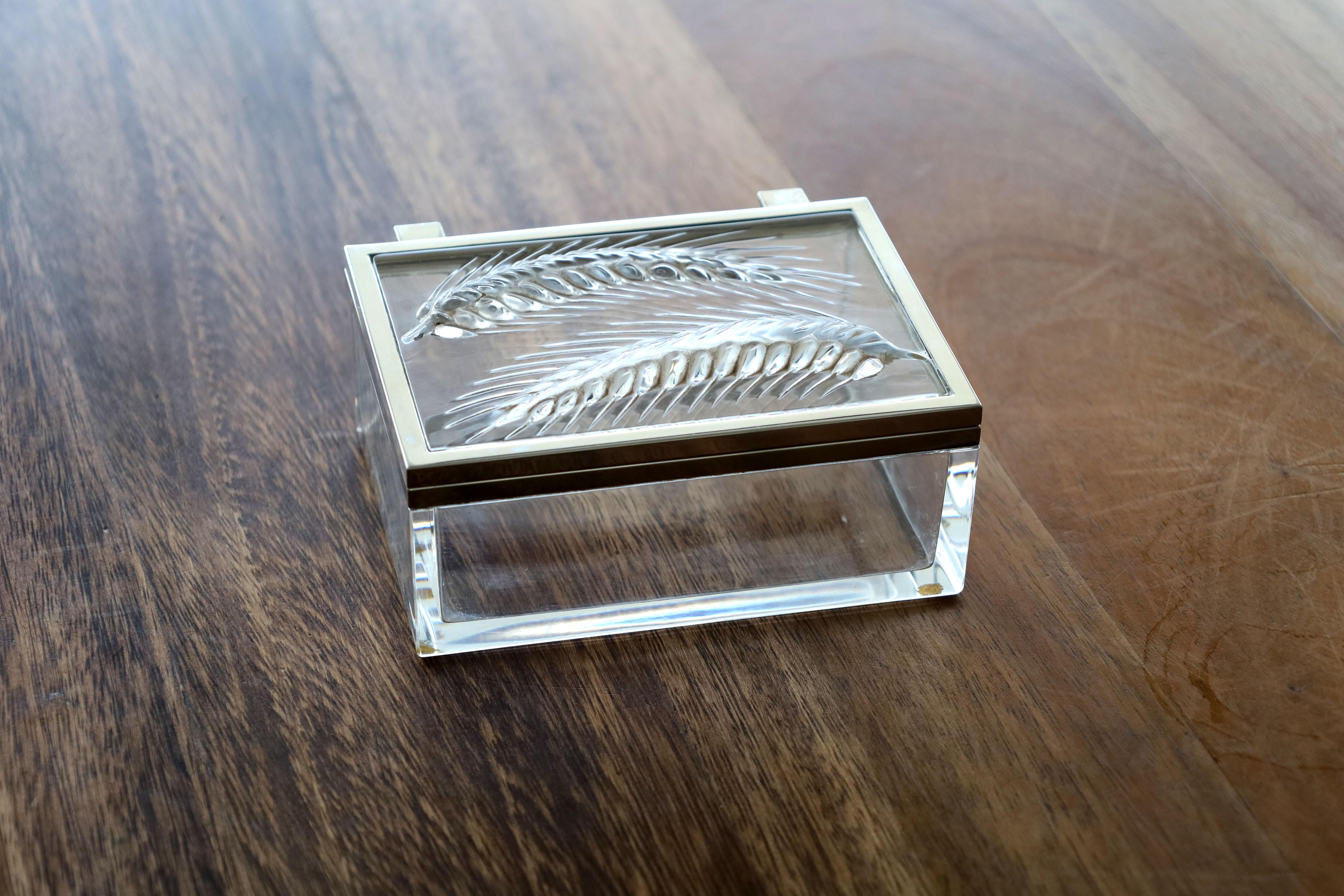 Cómoda/bombonera vintage Lalique France 'Epis' Trigo Francés