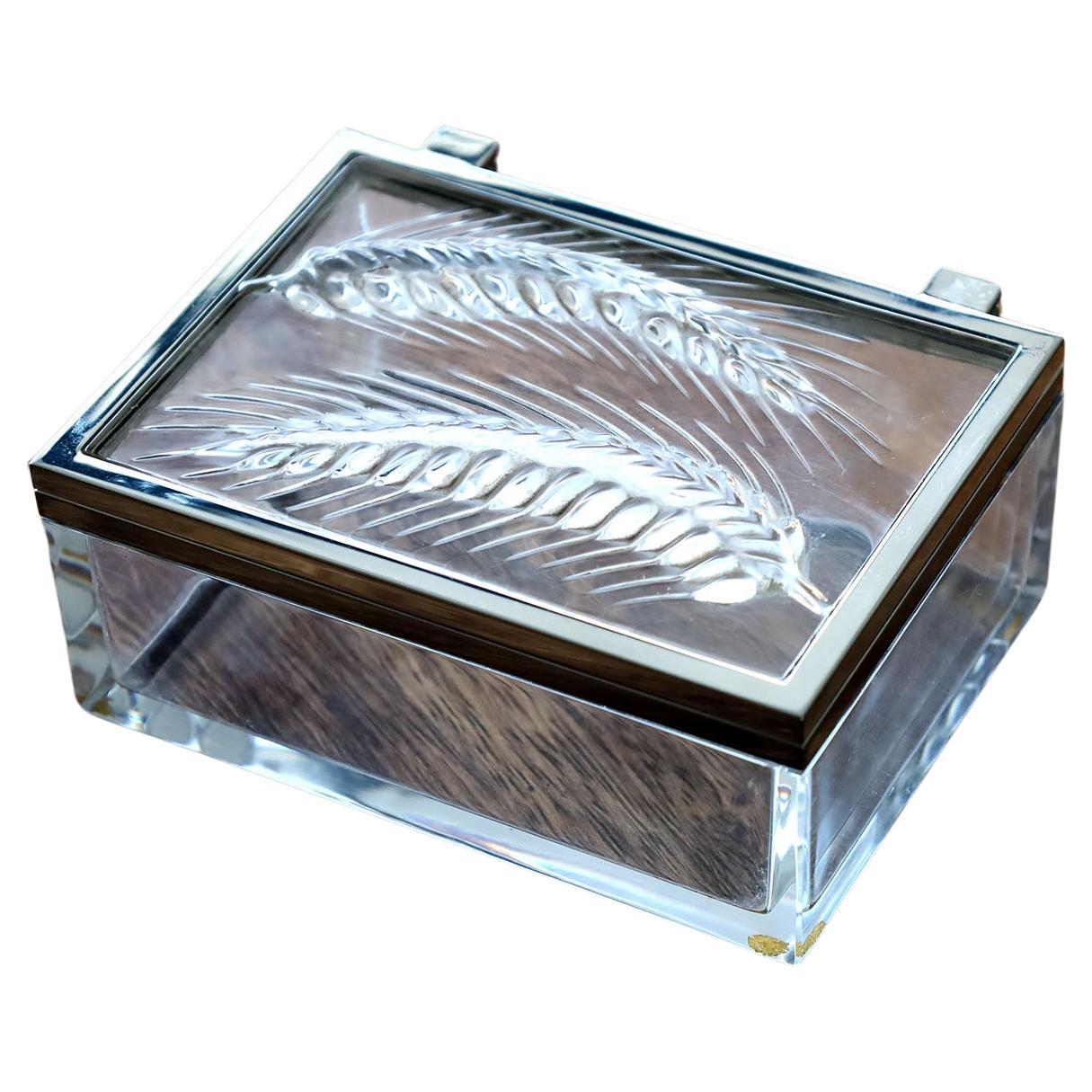Vintage Lalique France 'Epis' Wheat Dresser/Trinket Box For Sale