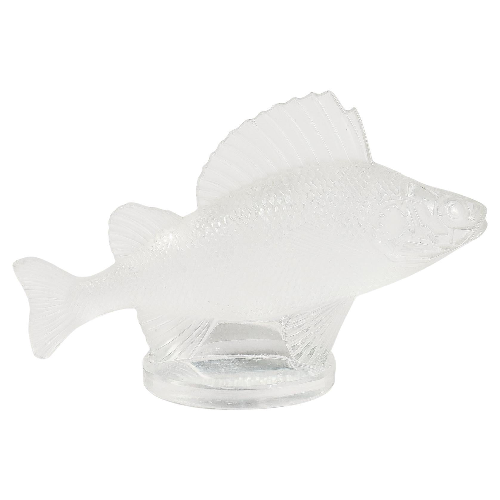 Pisapapeles de cristal Lalique Vintage Pez Perche o Mascota de Coche