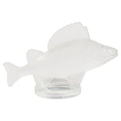 Vintage Lalique Glass Perche Fish Paperweight or Car Mascot