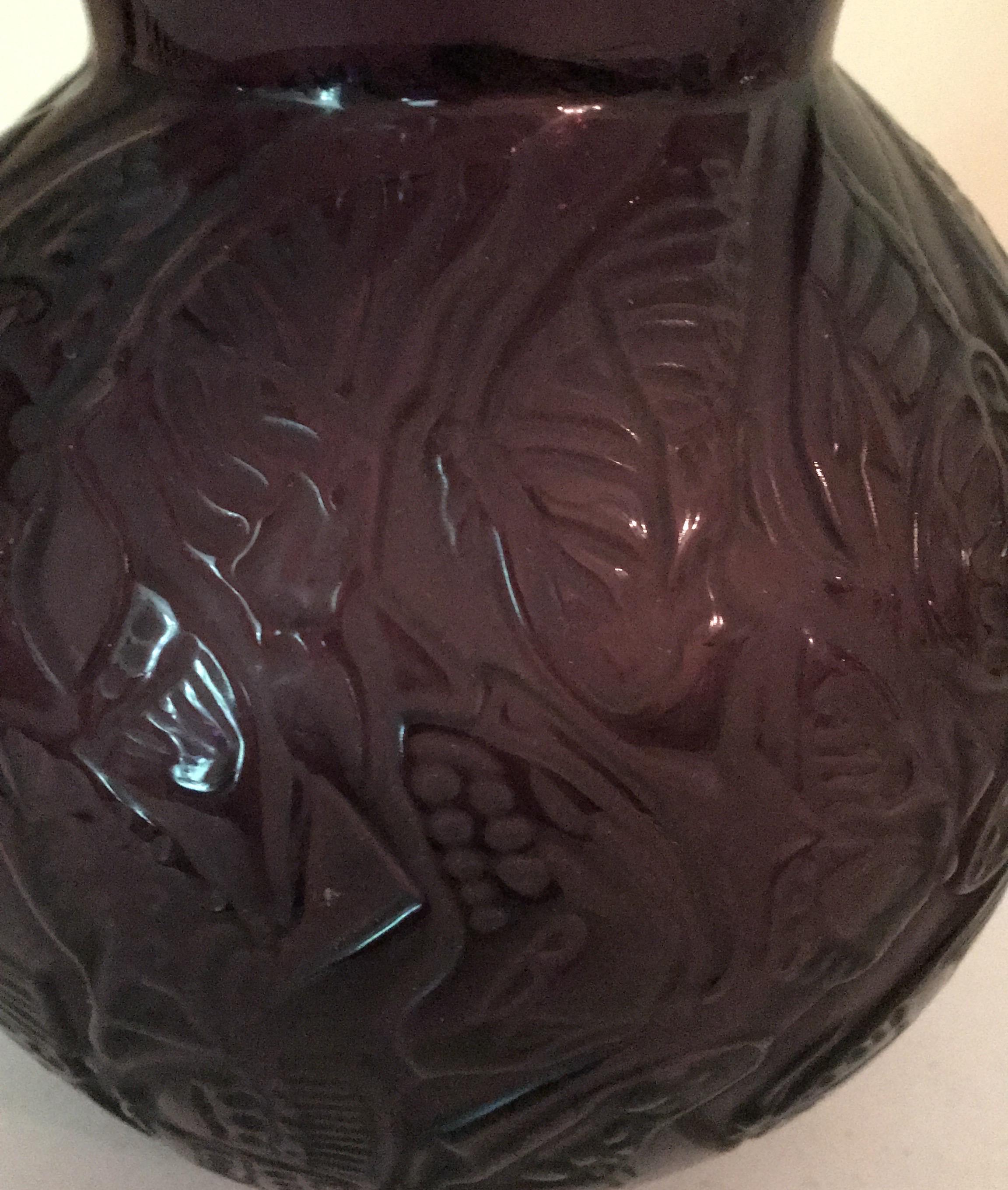 Jarrón Lalique Vintage Lavanda Francés en venta