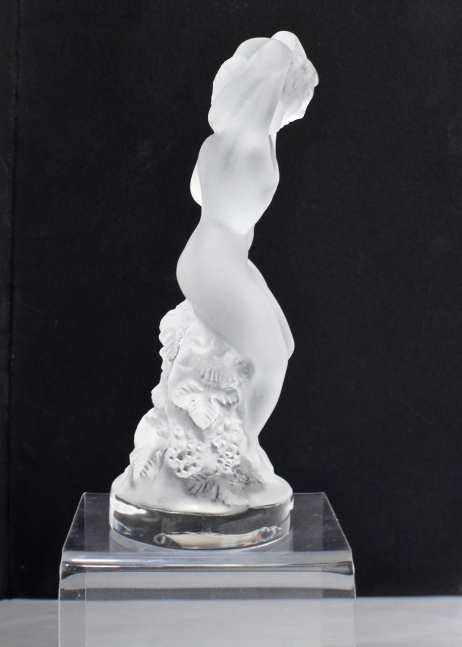Lalique « Le Faune » Art Glass Nude Pan & Diana Figurine ou presse-papiers vintage en vente 1