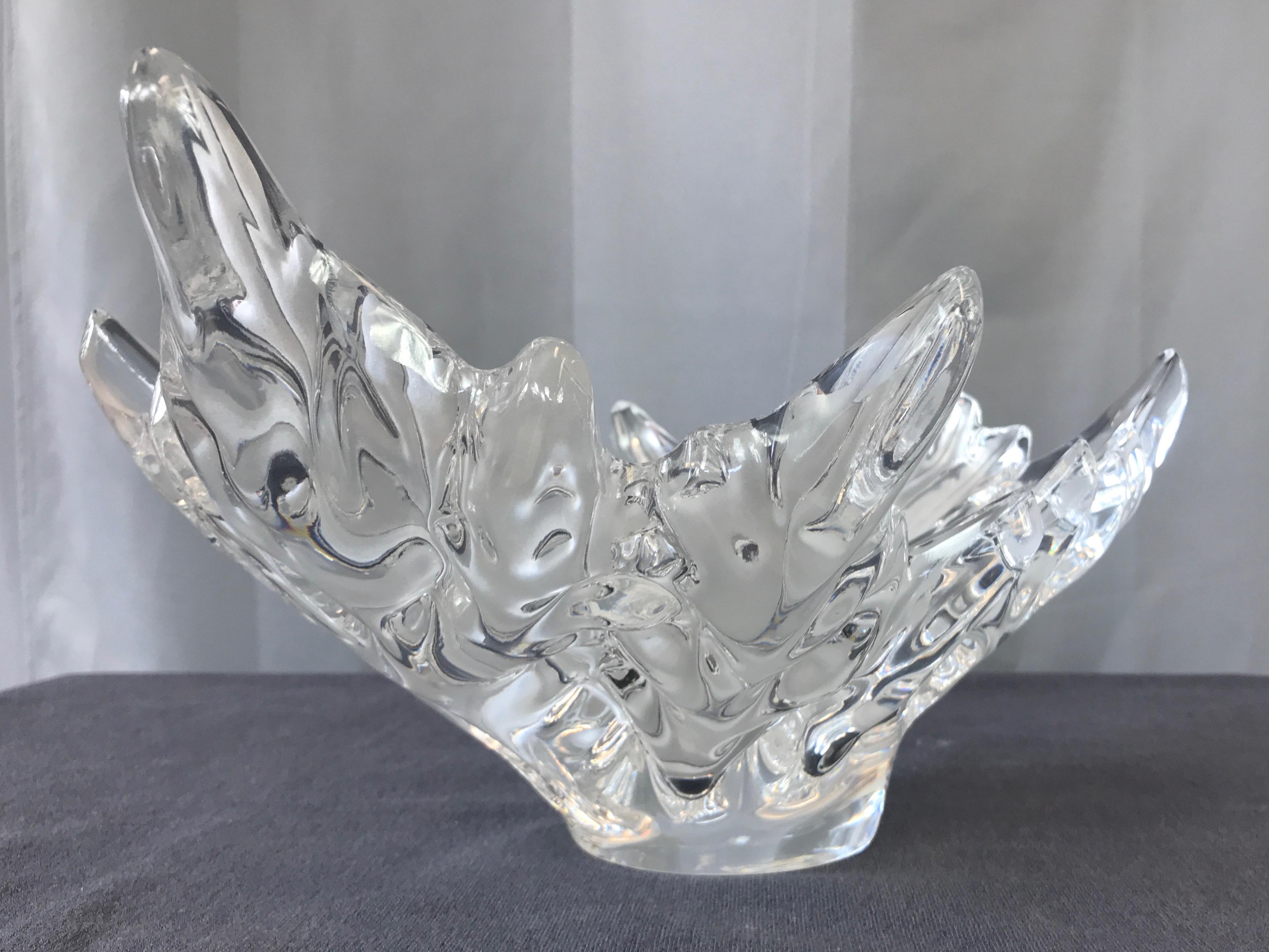 Mid-Century Modern Vintage Lalique Medium Champs-Élysées Crystal Centerpiece Bowl