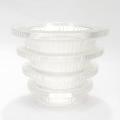 Vintage Lalique Mid-Century Marc Lalique Era 'Chevreuse' Vaso in vetro artistico francese