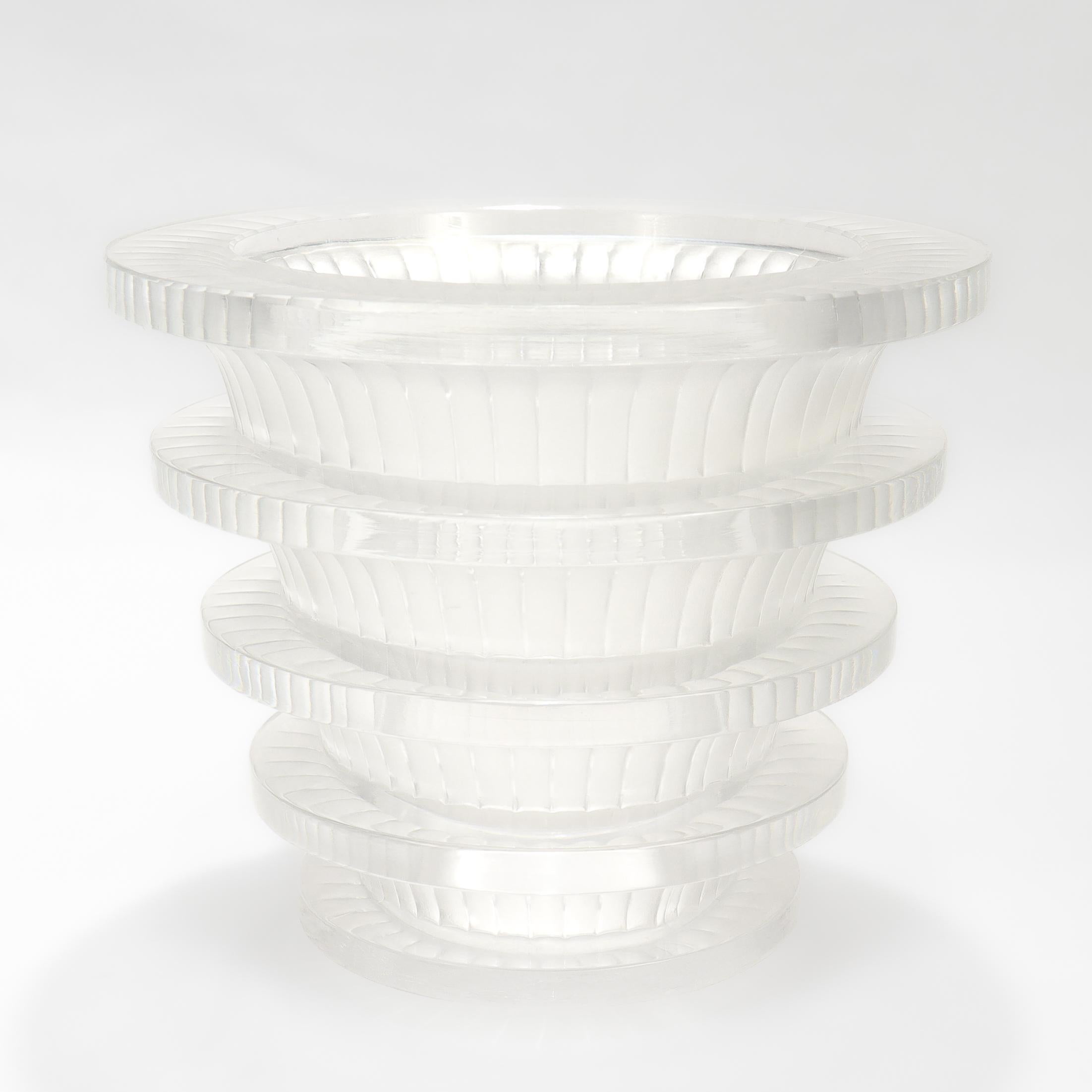 Vintage Lalique Mid-Century Marc Lalique Era 'Chevreuse' French Art Glass Vase