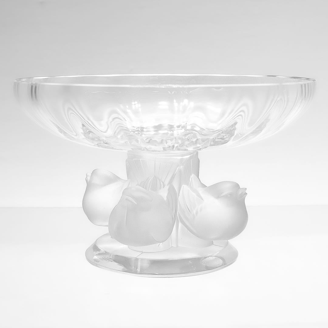 Français Vieille compote Lalique Nogent « Fêtes de moissons Footed Sparrows » en vente