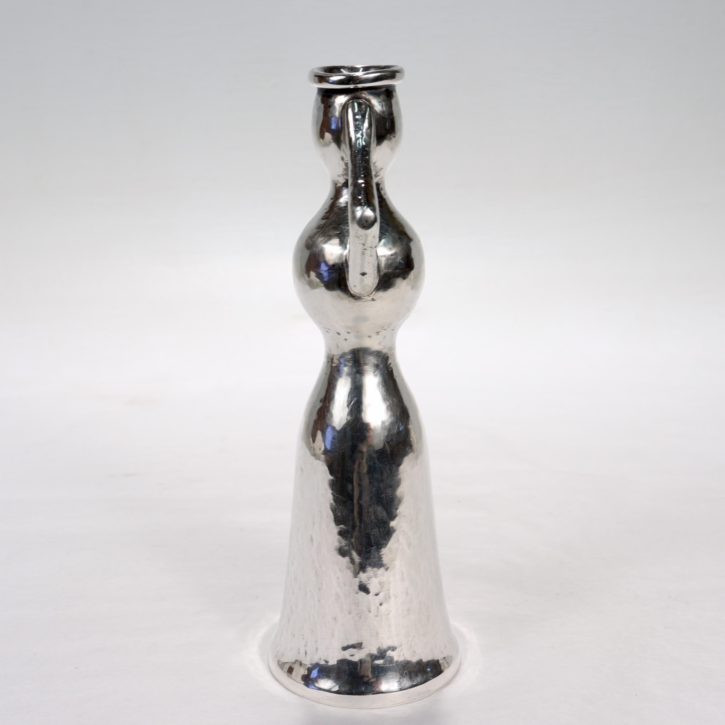 Hellenistic Vintage Lalounis Fermale Fertility Sterling Silver Vase or Candlestick For Sale