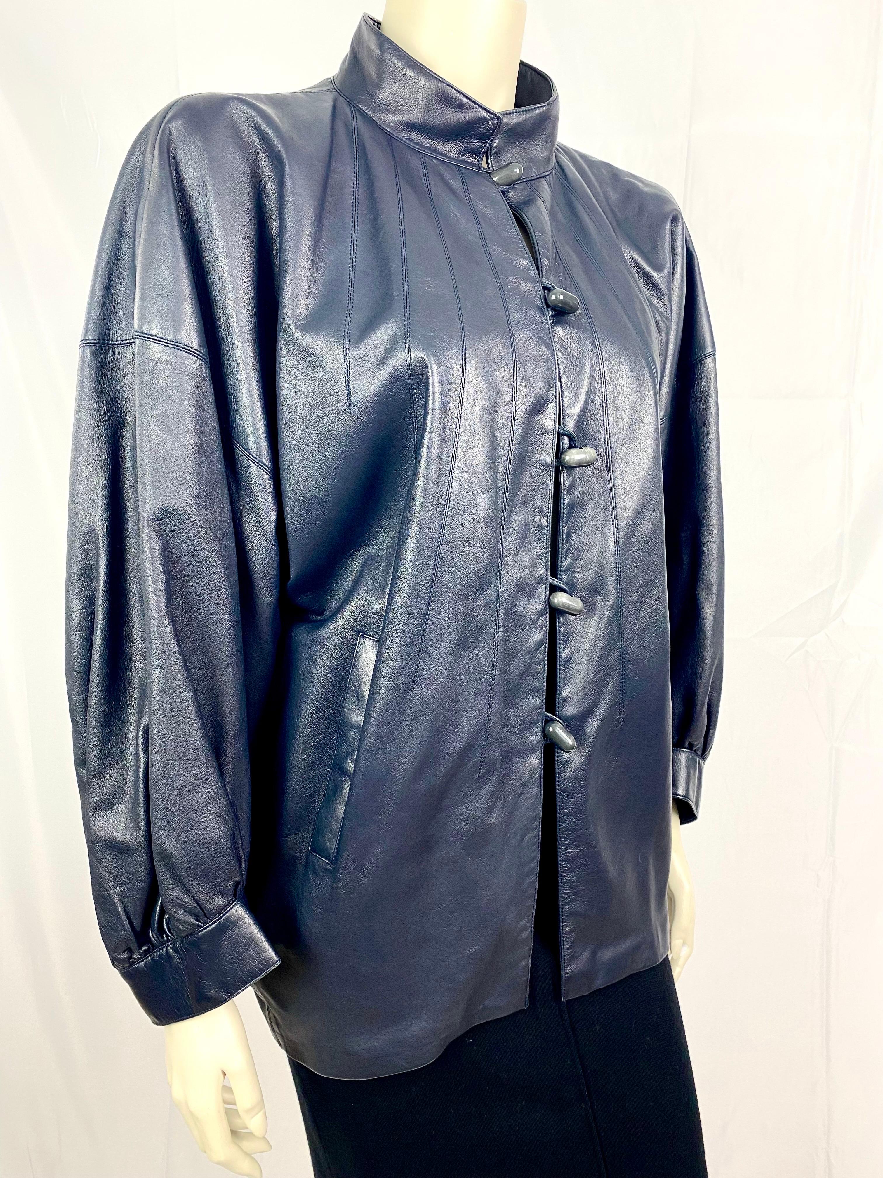 Vintage lamb leather jacket by Yves saint laurent rive gauche  from the 1980s 5