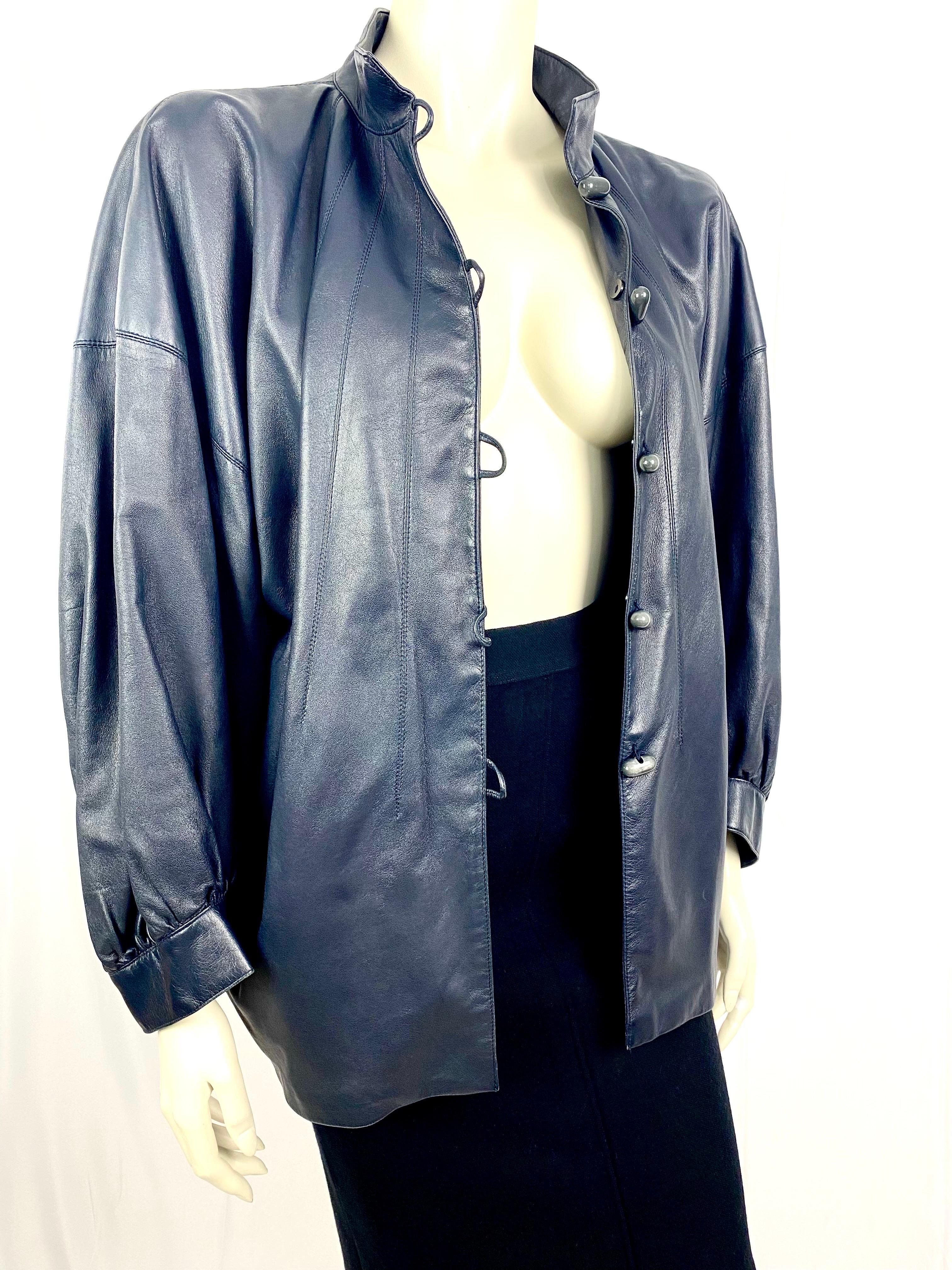 Vintage lamb leather jacket by Yves saint laurent rive gauche  from the 1980s 6