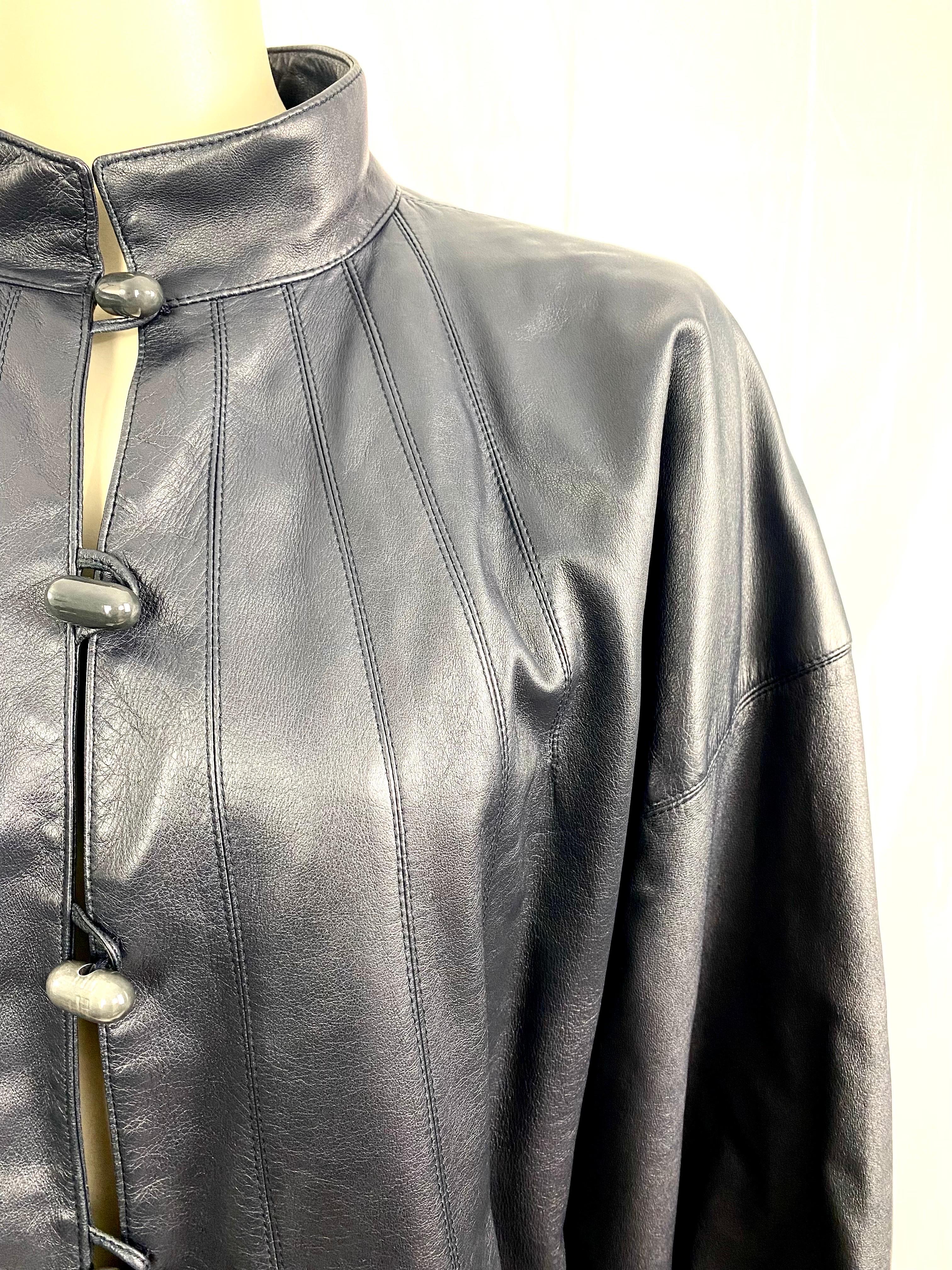 Vintage lamb leather jacket by Yves saint laurent rive gauche  from the 1980s In Good Condition In L'ESCALA, ES