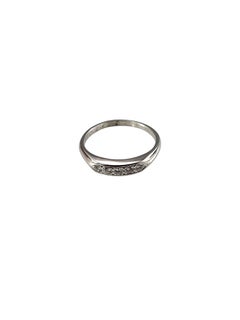 Vintage Lambert Bros. Platinum Diamond Band Ring Size 8 #25039