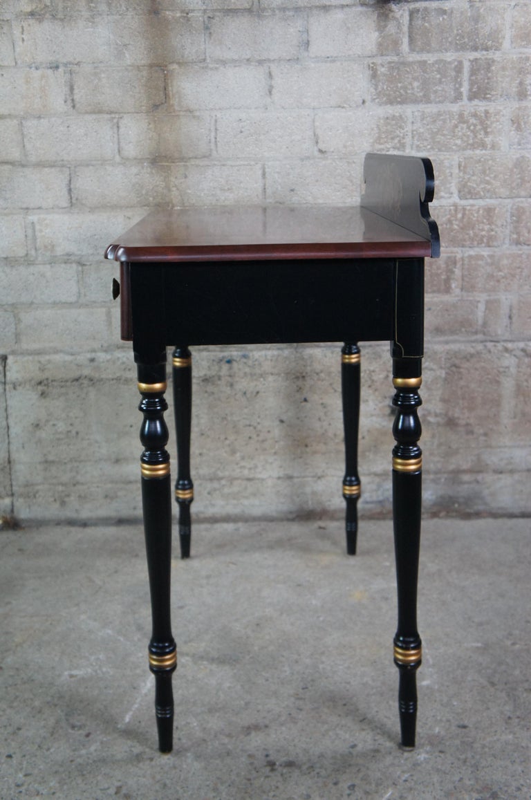 Vintage Lambert Hitchcock Black Harvest Stenciled Console Table Writing ...