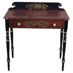 Used Lambert Hitchcock Black Harvest Stenciled Console Table Writing Desk 
