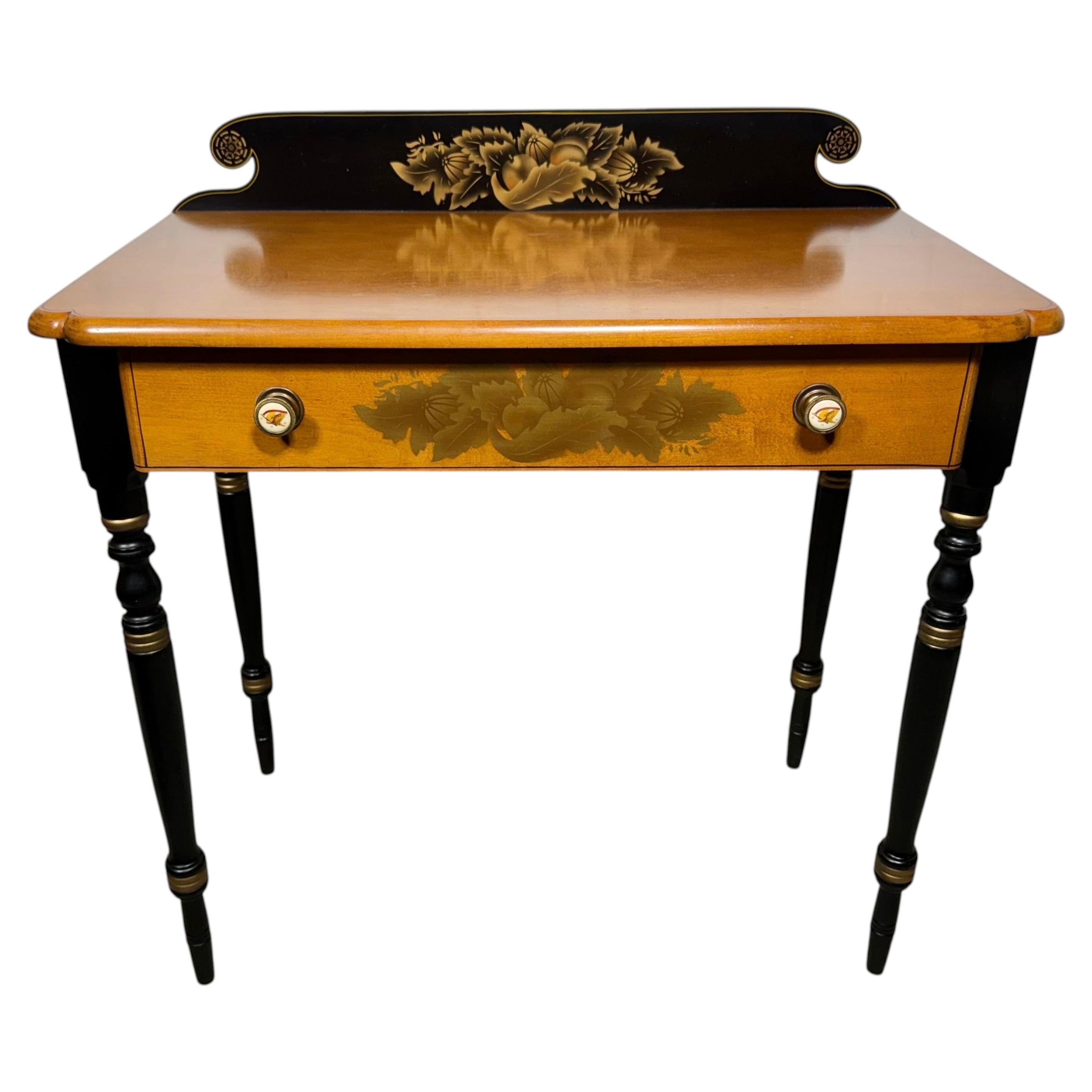 Vintage Lambert Hitchcock Traditional Americana Style Maple Writing Desk For Sale