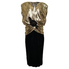 Vintage Lamé Liquid Gold Kleid