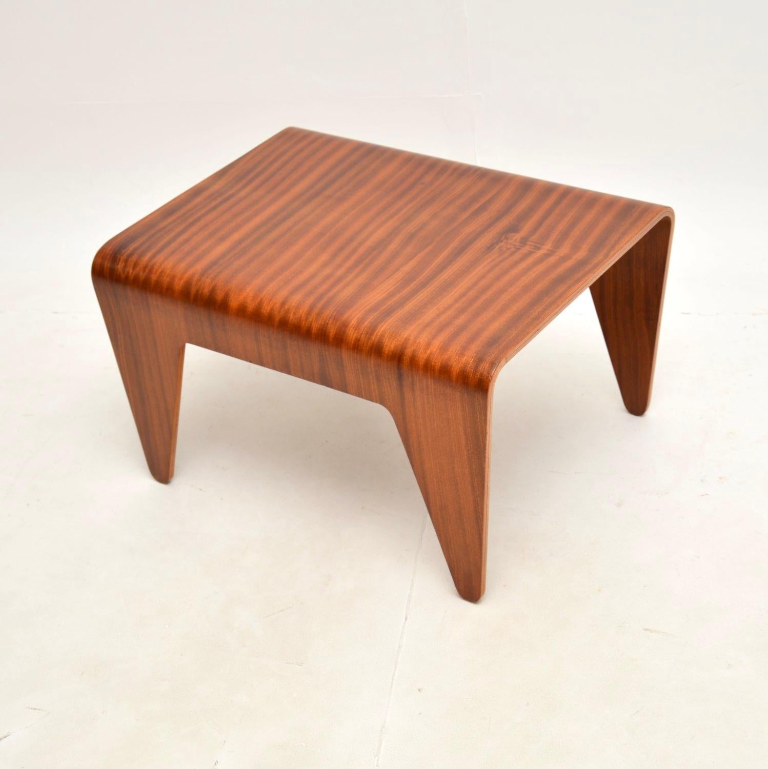 Mid-Century Modern Vintage Laminated Plywood Side Table by Marcel Breuer for Isokon For Sale