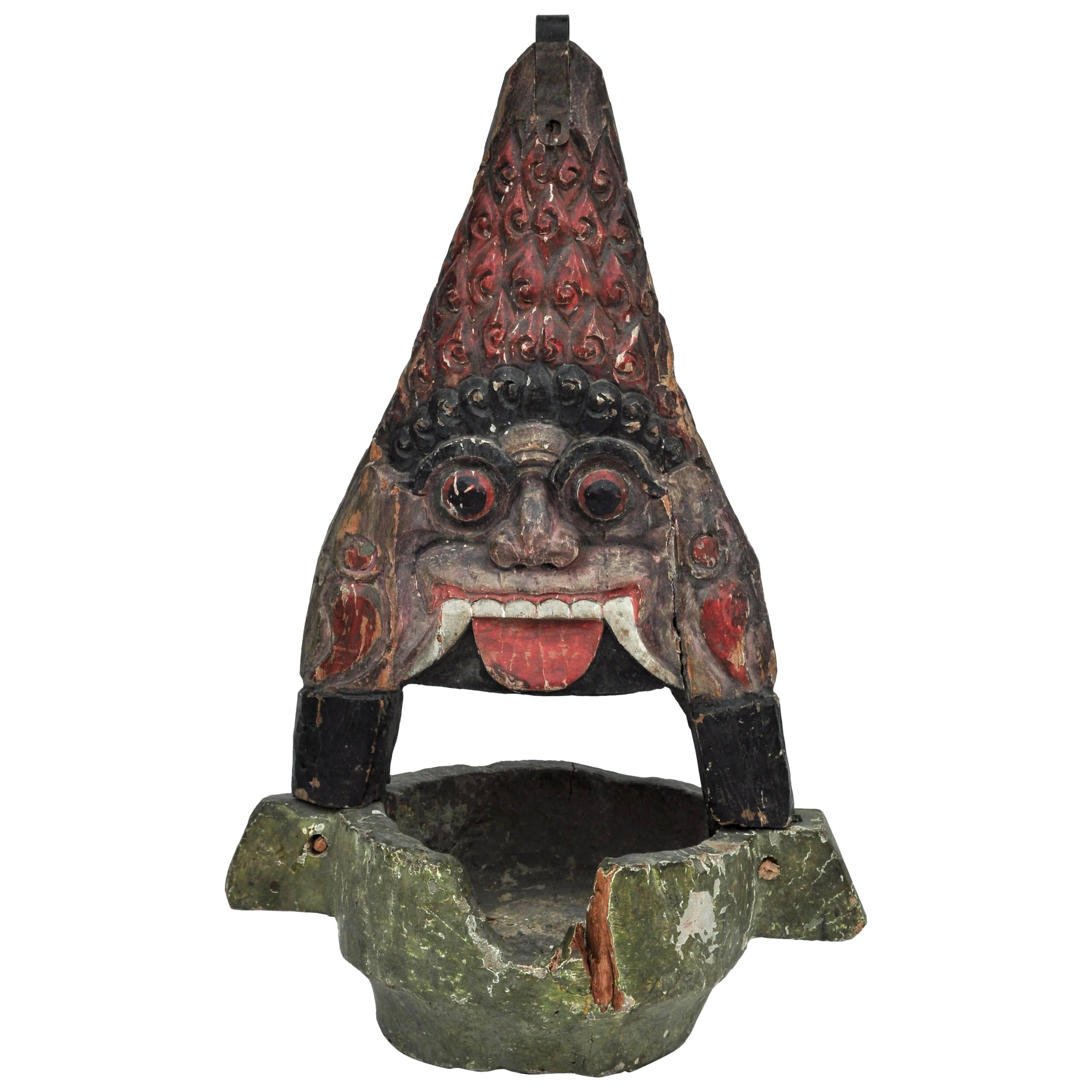 Vintage Lamp Holder, Bali, Wayang Puppet Theatre, Early to Mid-20th Century
