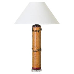 Vintage Lamp Made from Wallpaper Ink Roller