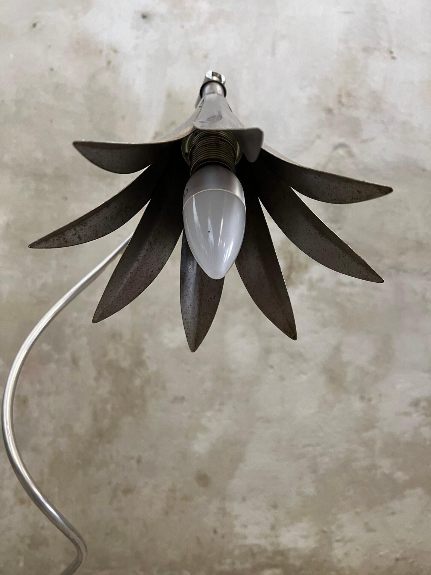 Vintage Lamp, Metal Flower from the 1970s/1980s 4