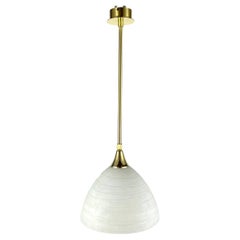 Vintage Lamp On Long Gilt Brass Suspension By Honsel Leuchten, Germany 