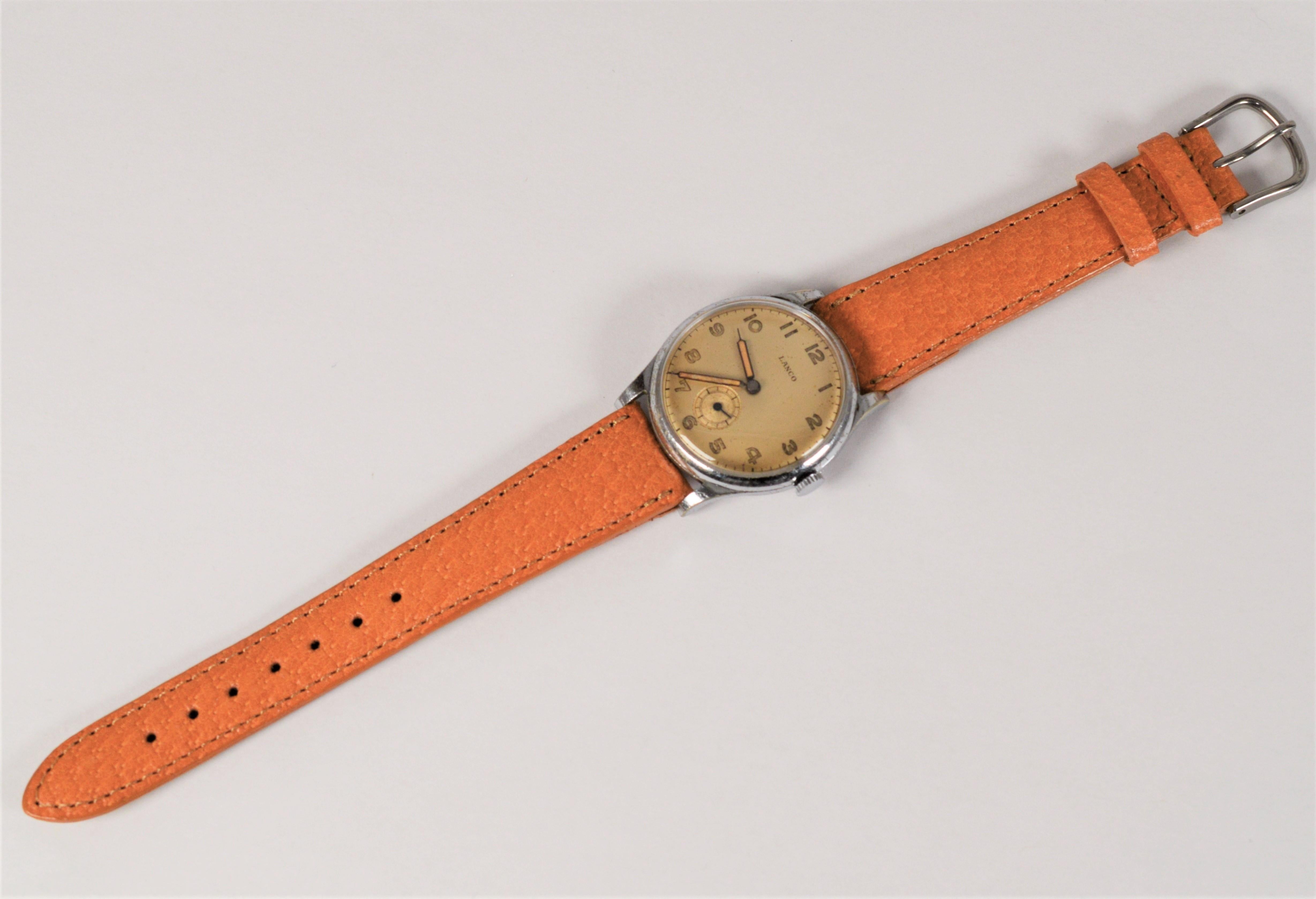 Montre-bracelet Lanco vintage en acier inoxydable en vente 2