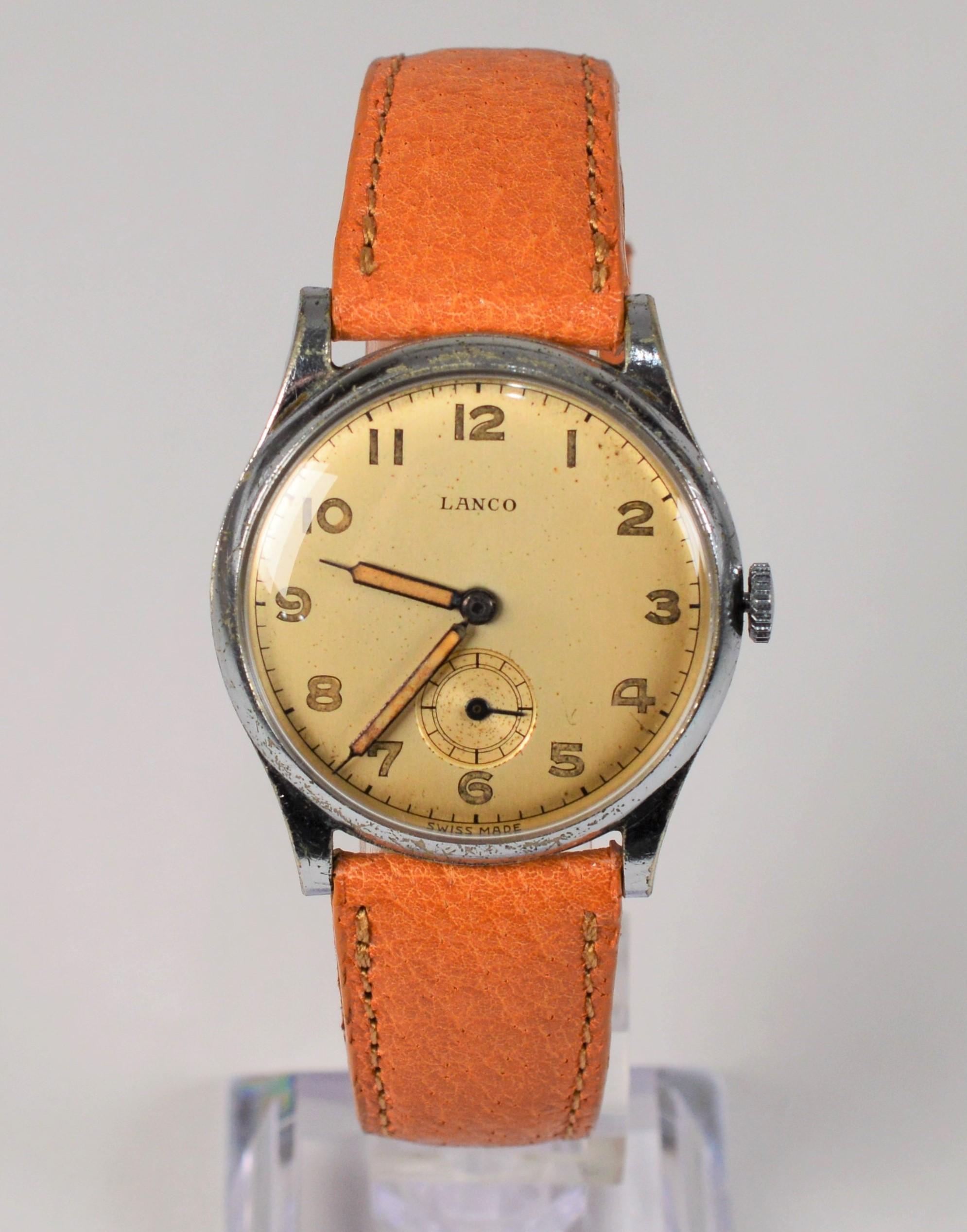 Vintage Lanco Stainless Steel Wrist Watch For Sale 3