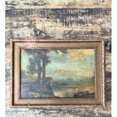 Vintage Landscape Oil Painting in Gilt Frame