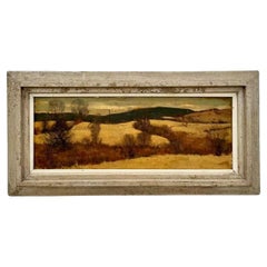 Paesaggio d'epoca dipinto a olio su tavola