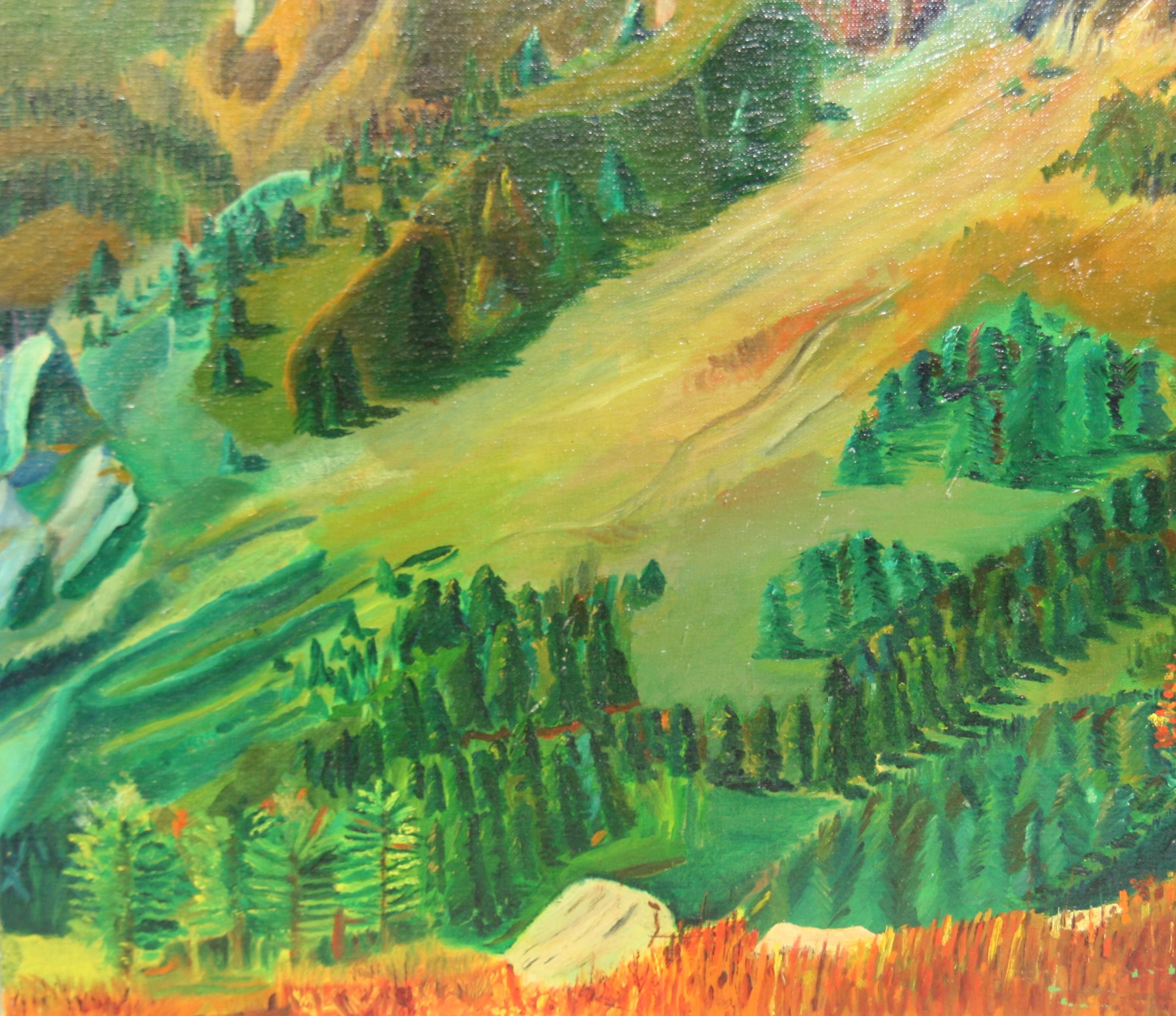 Paisaje Vintage al óleo 