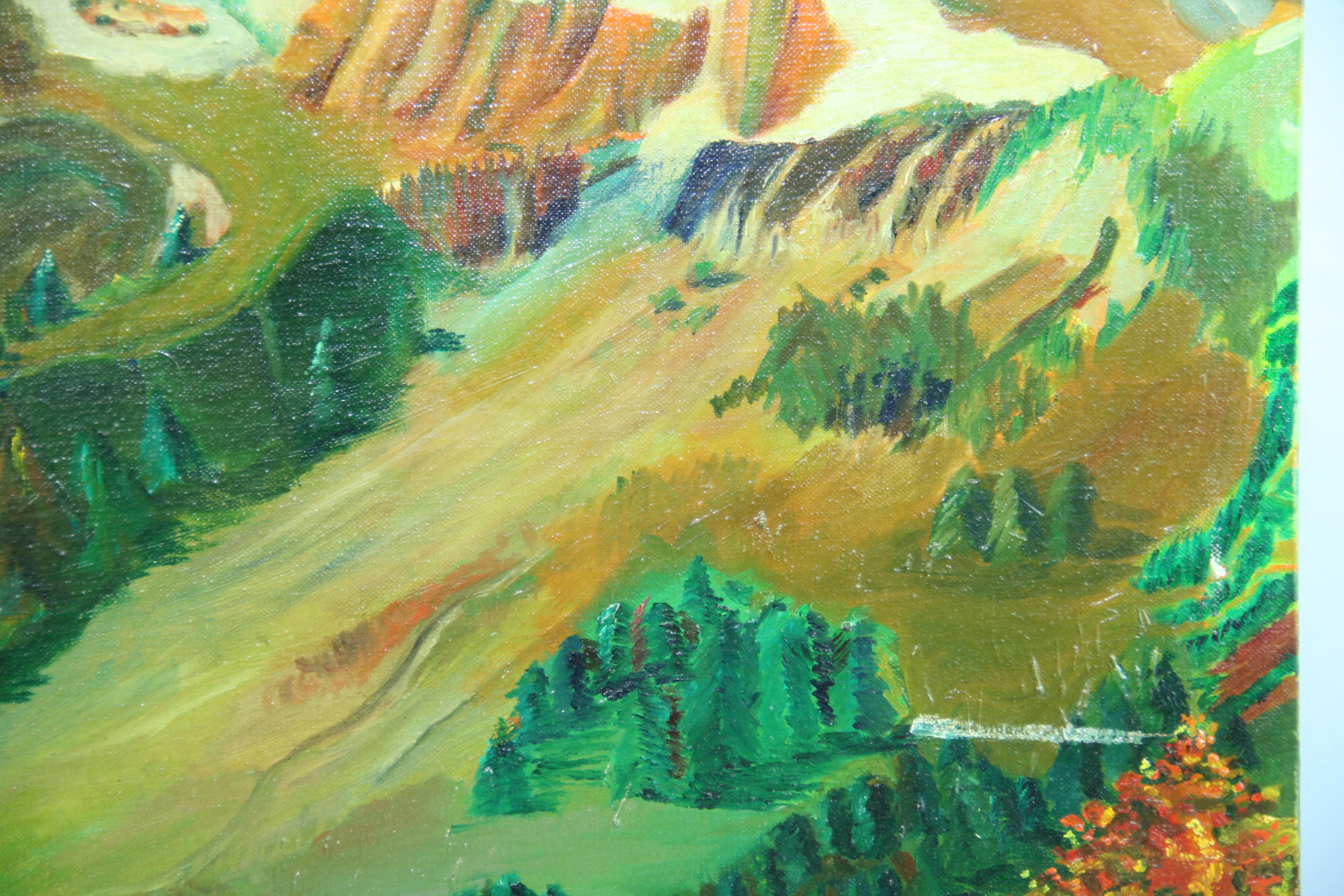 Paisaje Vintage al óleo 