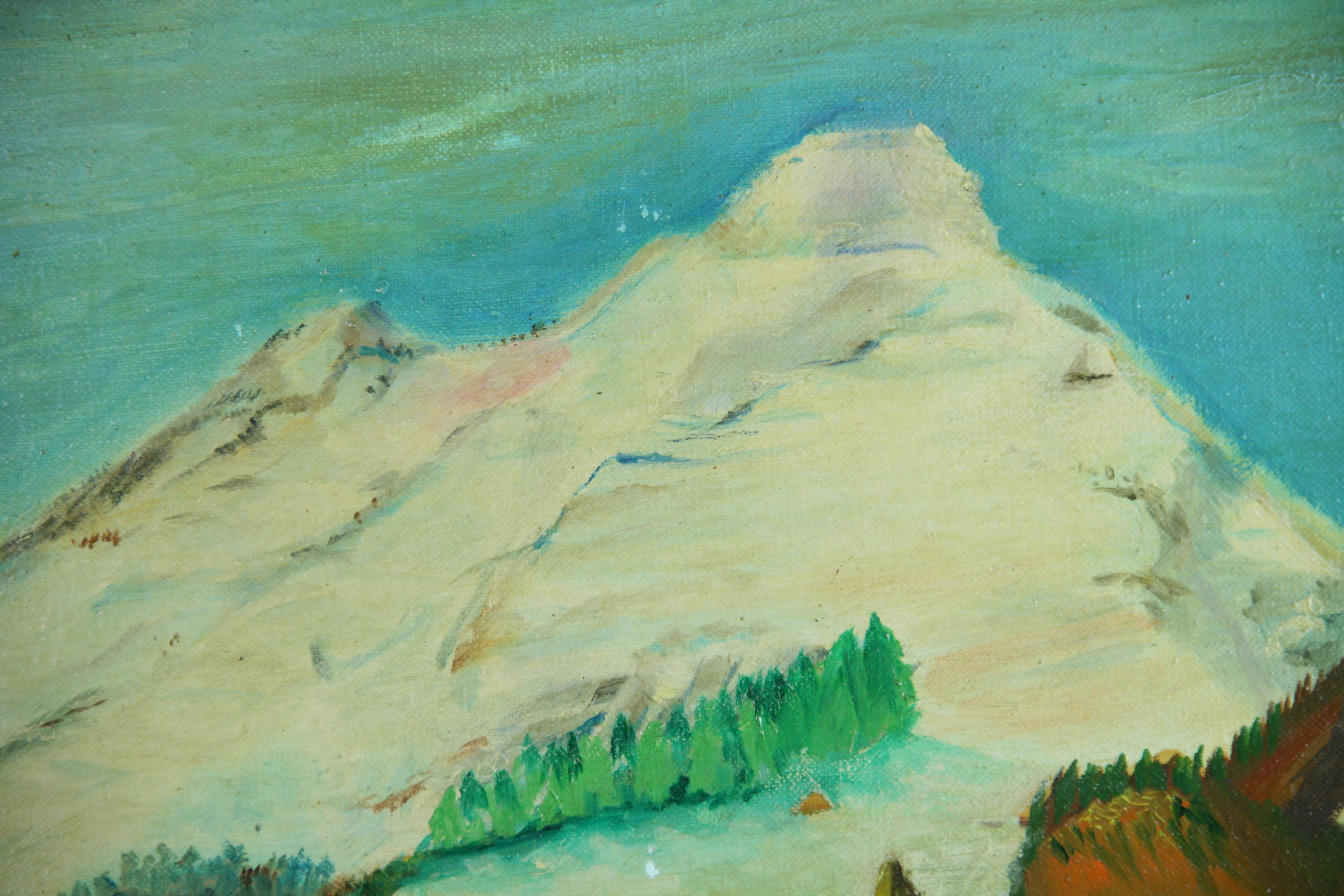 Paisaje Vintage al óleo 