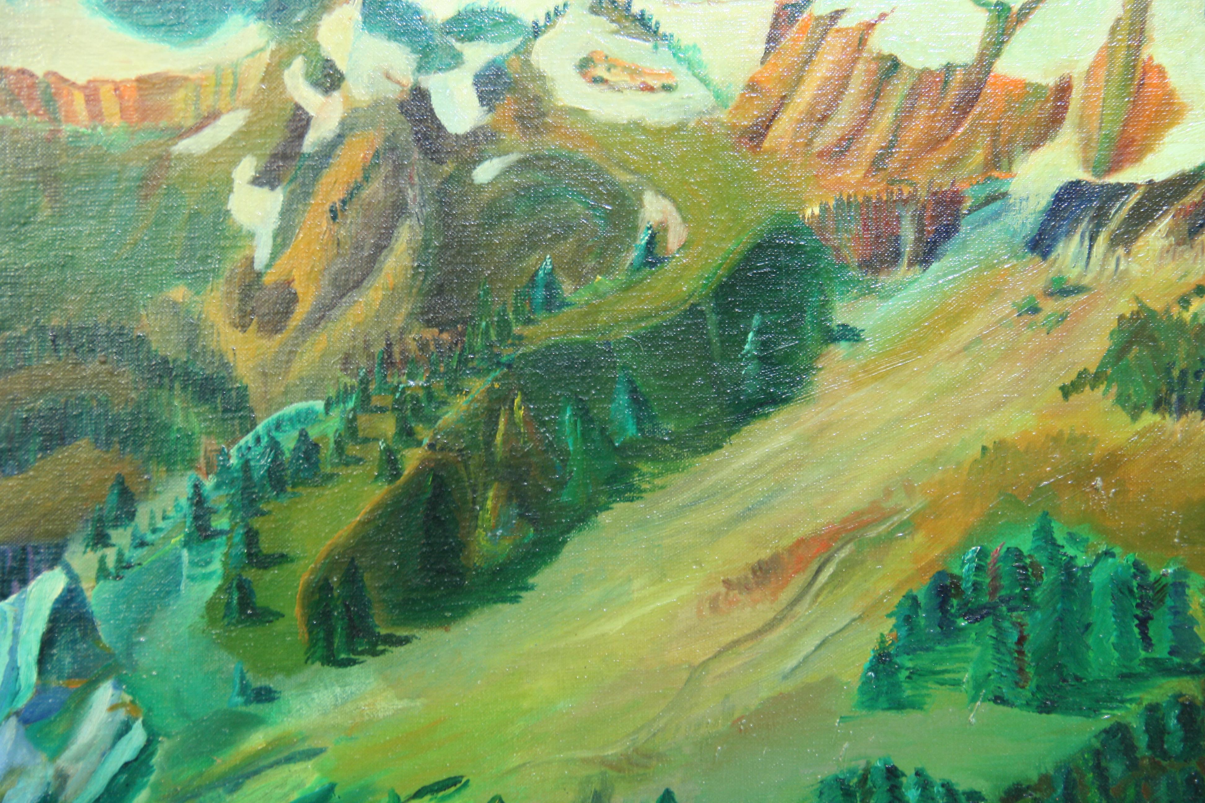 Paisaje Vintage al óleo 